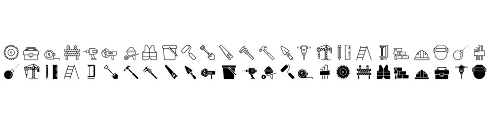 Construction tool icon vector set. repair illustration sign collection. building symbol or logo.