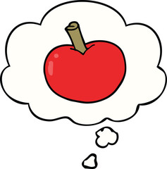 cartoon apple with thought bubble