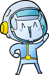 happy cartoon astronaut