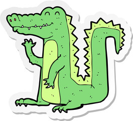 sticker of a cartoon crocodile