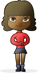 Fototapeta premium cartoon happy woman