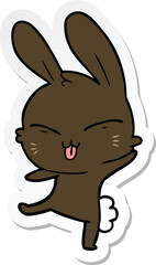 sticker of a cute cartoon rabbit
