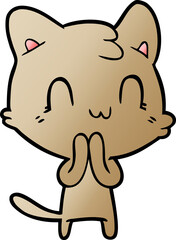 cartoon happy cat
