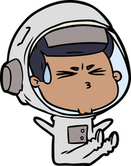 cartoon stressed astronaut