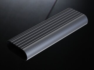 Aluminum Extruded Ribbed Oval Closet Rod MOD AL-06ft 3D model