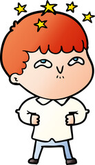 cartoon amazed boy