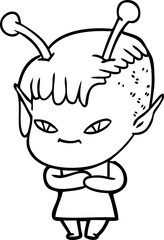 cute cartoon alien girl