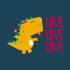 cute dinosaur vector for tee print and background wallpaper