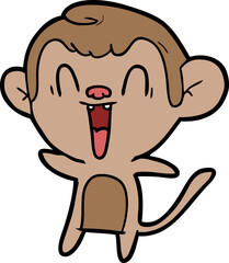 cartoon laughing monkey
