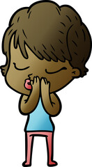 cartoon woman with eyes shut