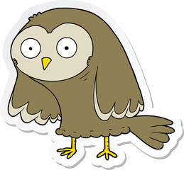 sticker of a cartoon owl
