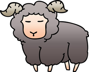 gradient shaded quirky cartoon ram