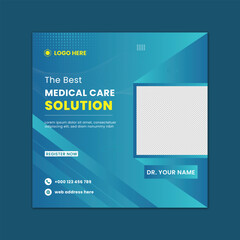 Vector healthcare consultant banner or square flyer for social media post template