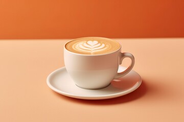 A steaming cup of aromatic coffee with a creamy swirl, a delightful indulgence for a satisfying morning. Ai generated.