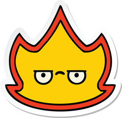 sticker of a cute cartoon fire