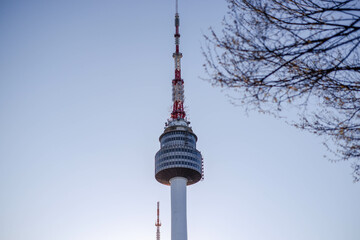 Namsan Tower is a Popular Landmark in Seoul City of Korea.