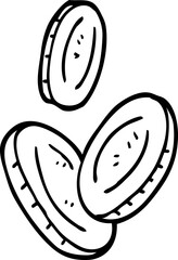 line drawing cartoon money