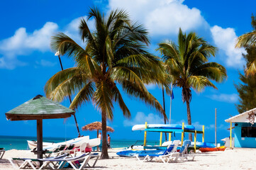relaxing beach day on Grand Bahama