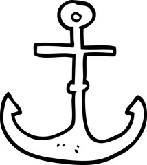 line drawing cartoon ship anchor