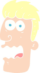 flat color illustration of shocked man