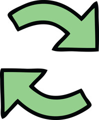 cute cartoon of a recycling arrows