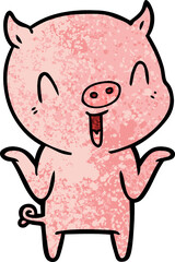 Obraz premium happy cartoon pig