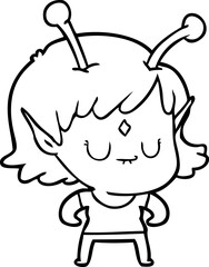 cartoon alien girl