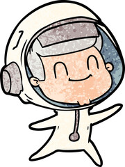 happy cartoon astronaut