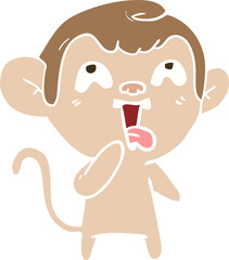 crazy flat color style cartoon monkey
