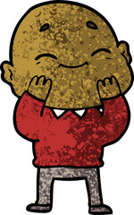happy cartoon bald man