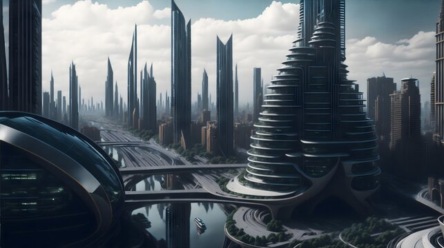Generative AI - Citt&agrave; del futuro con tecnologia avanzata