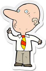 sticker of a cartoon bald man asking question