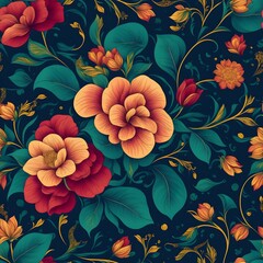 Generative AI - Pattern di fiori, background floreale