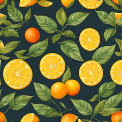 Generative AI - Pattern di Agrumi, background di frutta