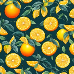 Generative AI - Pattern di Agrumi, background di frutta