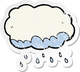 distressed sticker of a cartoon rain cloud