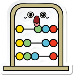 sticker of a cute cartoon abacus