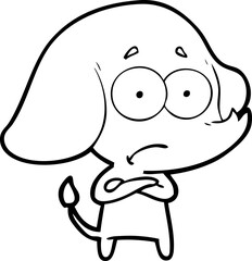 cartoon unsure elephant