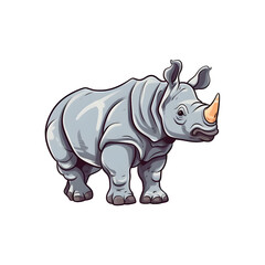 Fototapeta premium Bold and Cute: Delightful Rhino Edge Illustration
