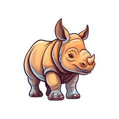 Obraz premium Bold and Cute: Delightful Rhino Edge Illustration