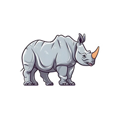 Bold and Cute: Delightful Rhino Edge Illustration