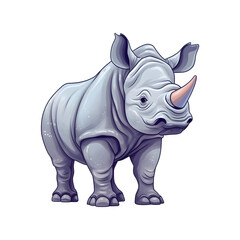 Fototapeta na wymiar Bold and Cute: Delightful Rhino Edge Illustration