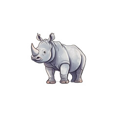 Fototapeta premium Bold and Cute: Delightful Rhino Edge Illustration