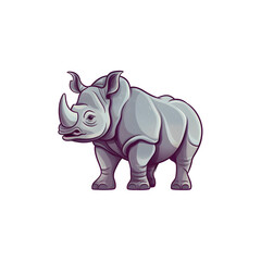 Fototapeta premium Bold and Cute: Delightful Rhino Edge Illustration
