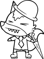 angry wolf boss cartoon