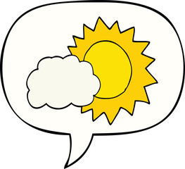 cartoon weather with speech bubble