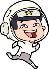 Obraz premium cartoon laughing astronaut