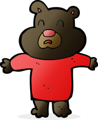 cartoon unhappy black bear
