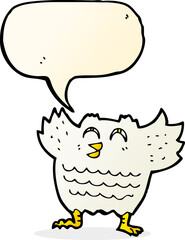 cartoon black bird with speech bubble