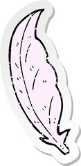retro distressed sticker of a cartoon feather